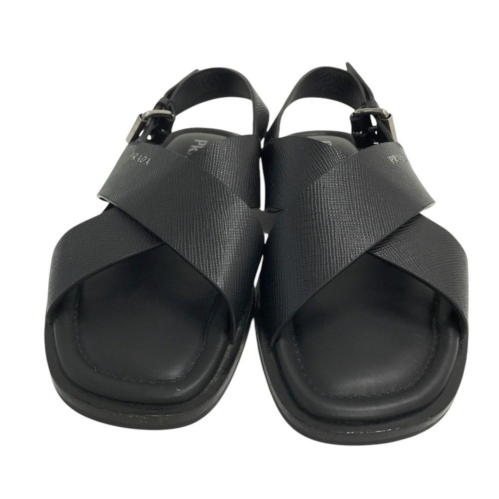 PRADA プラダ 2X3016 クロスストラップサンダル ブラック系 9