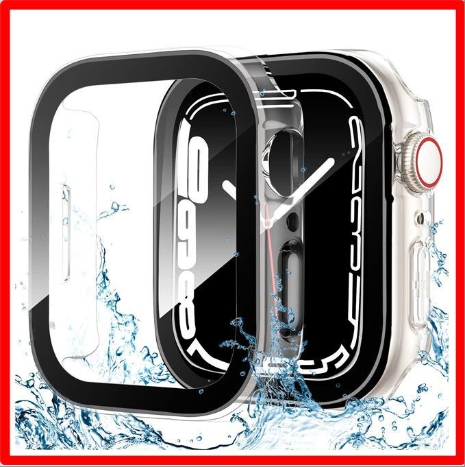 【送料無料】 45MM_クリア [ELYBYYLE] 【2024強化版】 for Apple Watch ケース 41mm 45mm 防水ケース IP68完全防