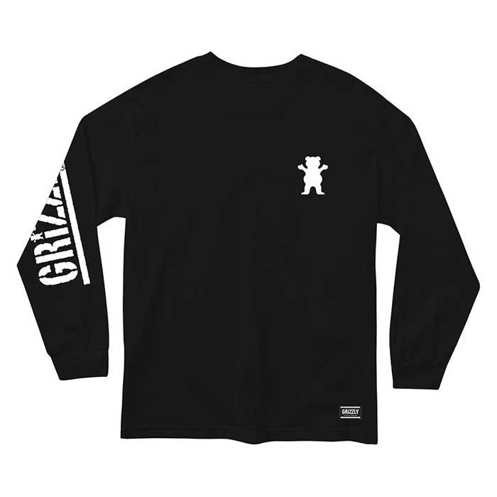 GRIZZLY グリズリー MINI BEAR LS TEE (BLACK) 長袖 Tシャツ T-SHIRTS