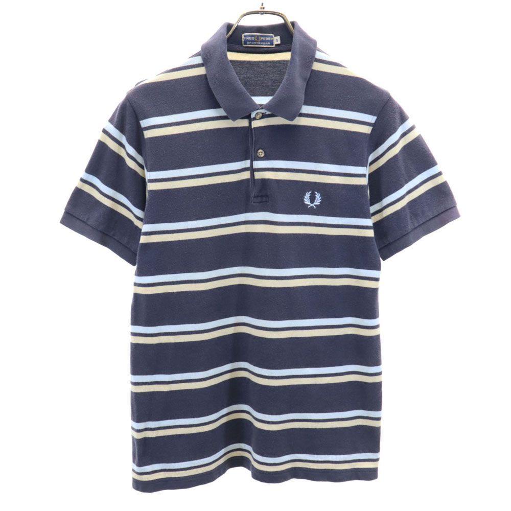 FRED PERRY ポロシャツ　半袖　鹿子　ネイビー　ボーダー　柄 楽天市場】古着 FRED PERRY フレッドペリー ボーダー柄 半袖