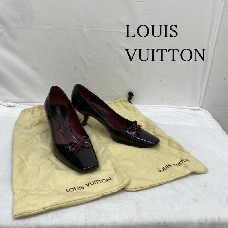 LOUIS VUITTON ルイヴィトン パンプス BR0055 エナメル リボン パンプス 37