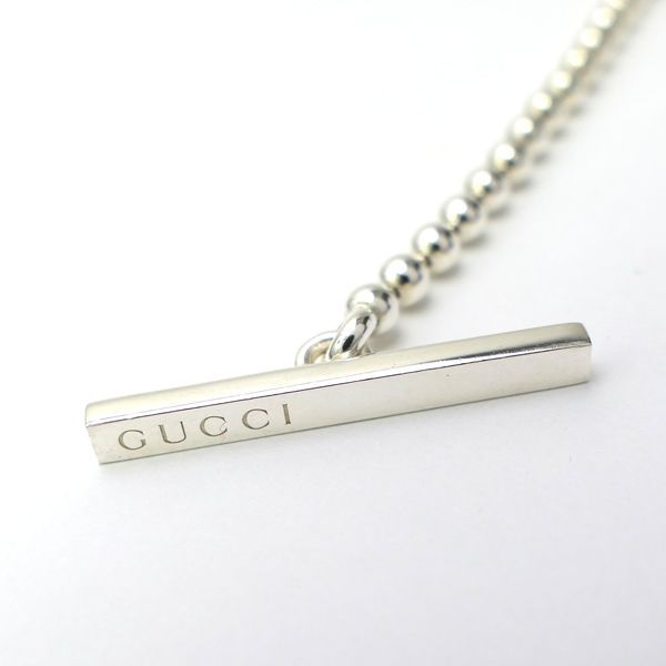 GUCCI インターロッキングG ネックレス シルバー Ag925 ボールチェーン