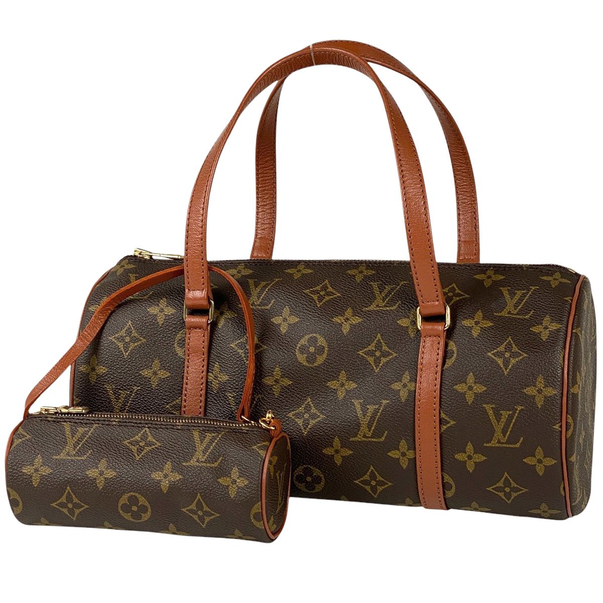 ルイ ヴィトン Louis Vuitton パピヨン 30 バレルバッグ 筒型 旧 ハンドバッグ モノグラム ブラウン M51365 レディース