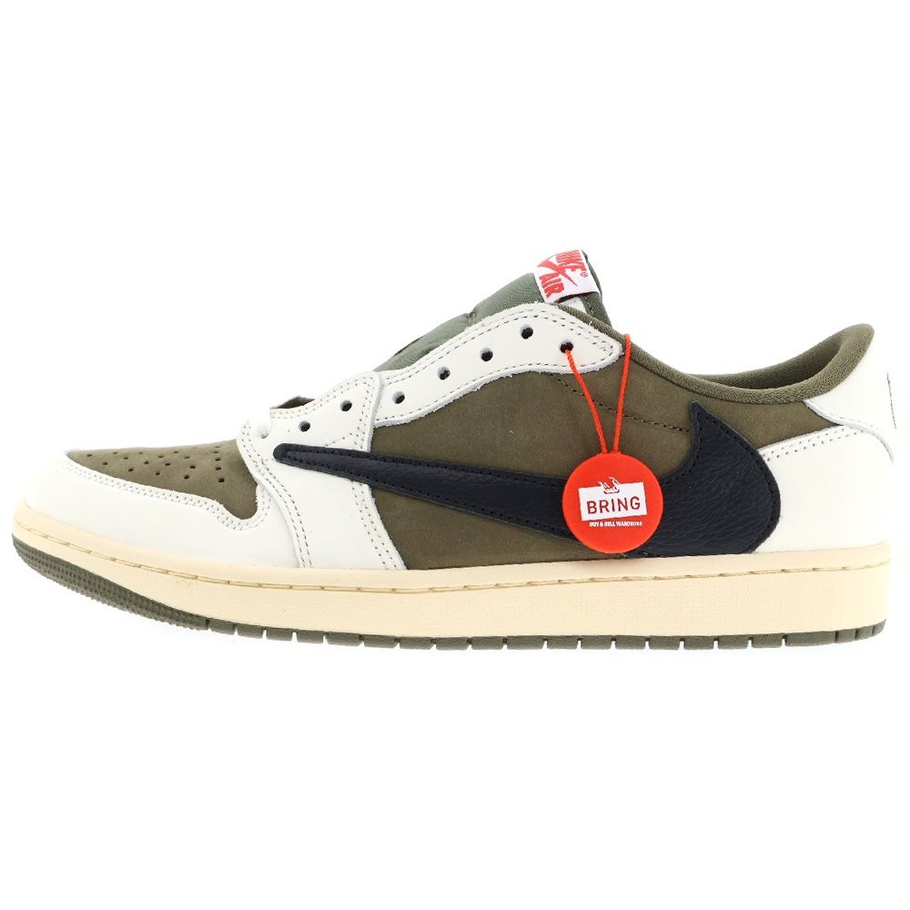 NIKE (ナイキ) ×TRAVIS SCOTT AIR JORDAN 1 トラビススコット エアジョーダン1 ローカットスニーカー リバースオリーブ US9.5/27.5cm DM7866-200