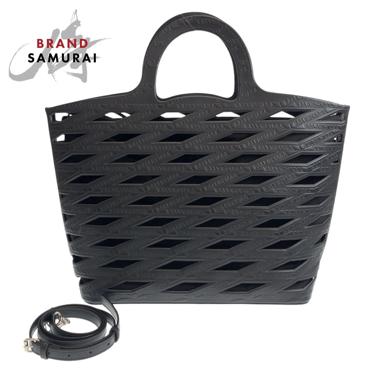 超美品 BALENCIAGA バレンシアガ ネオバスケット ブラック PVC 626111 