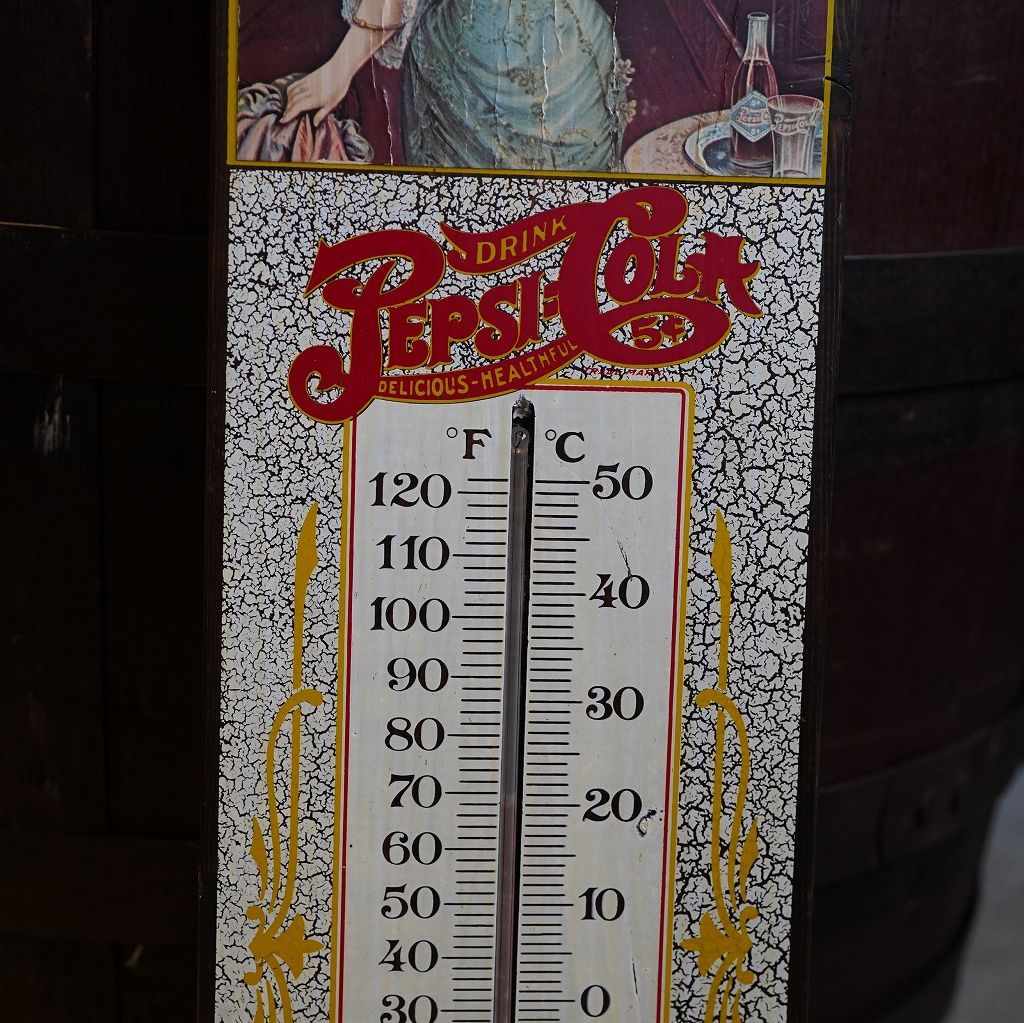 品良く着こなすため 1980年製 Pepsi Cola サーモメーター ペプシコーラ 温度計 看板