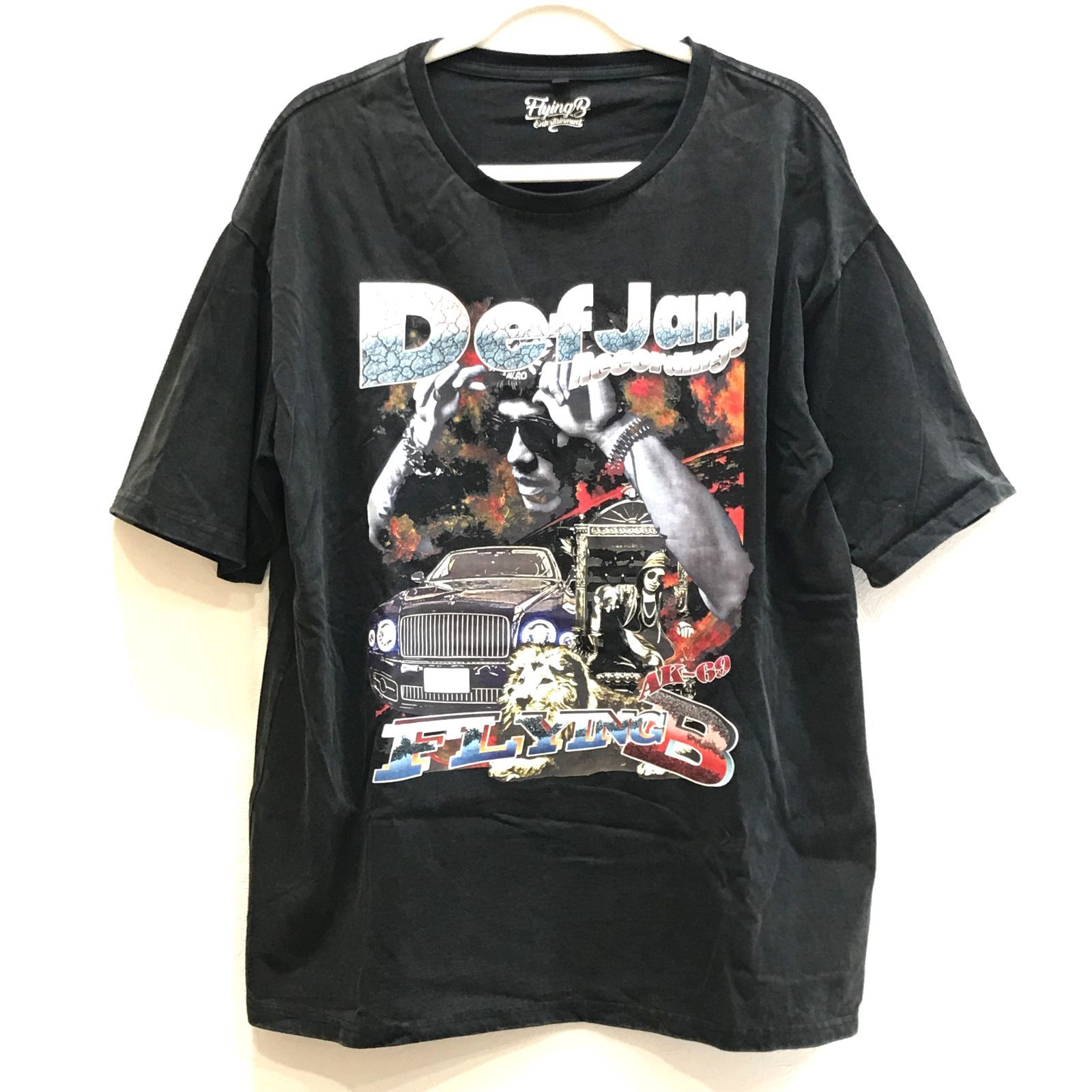 AK-69 defjam flying B 半袖 Ｔシャツ ヴィンテージ加工 ティシャツ ブラック Ｌサイズ B - メルカリ