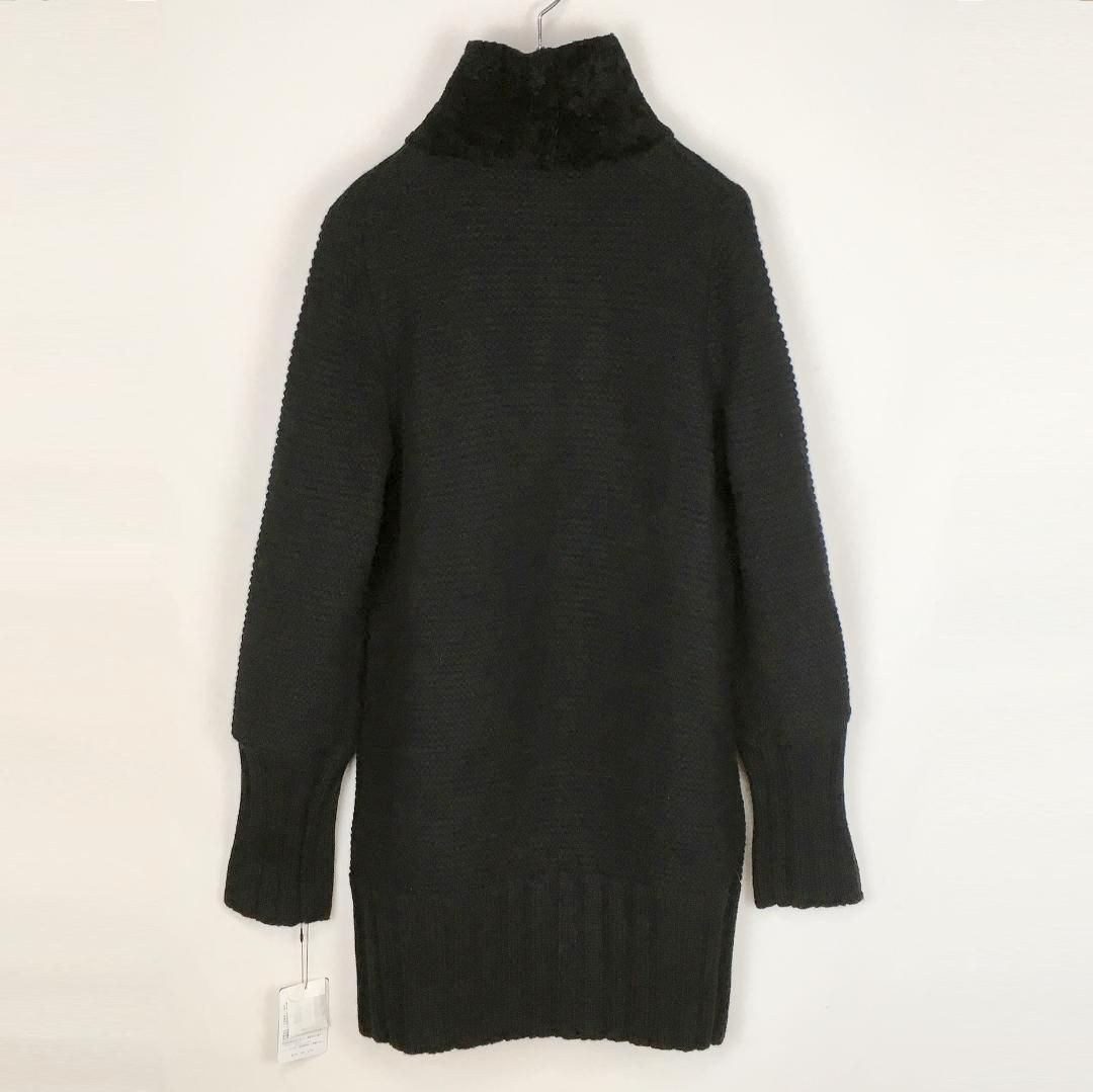 【新品タグ付き】 ヨシエイナバ カシミヤ混ウール ニットロングコート 黒 新品タグ付き】 ヨシエイナバ カシミヤ混ウール ニットロング