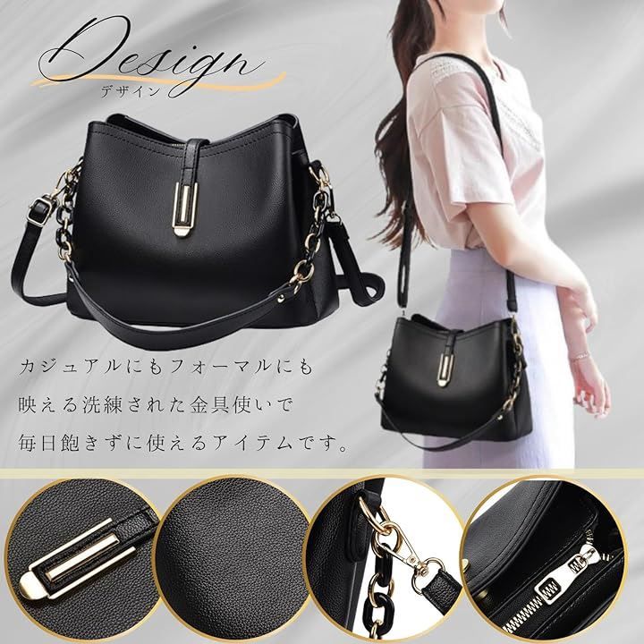 MYSKUFT ハンドバッグ ショルダーバッグ チェーンバッグ レディース