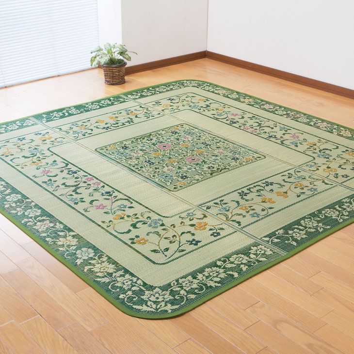 純国産 い草 センターラグ 250×250cm ラグ マット メダリオン柄 国産い草100％ 防カビ加工 日本製