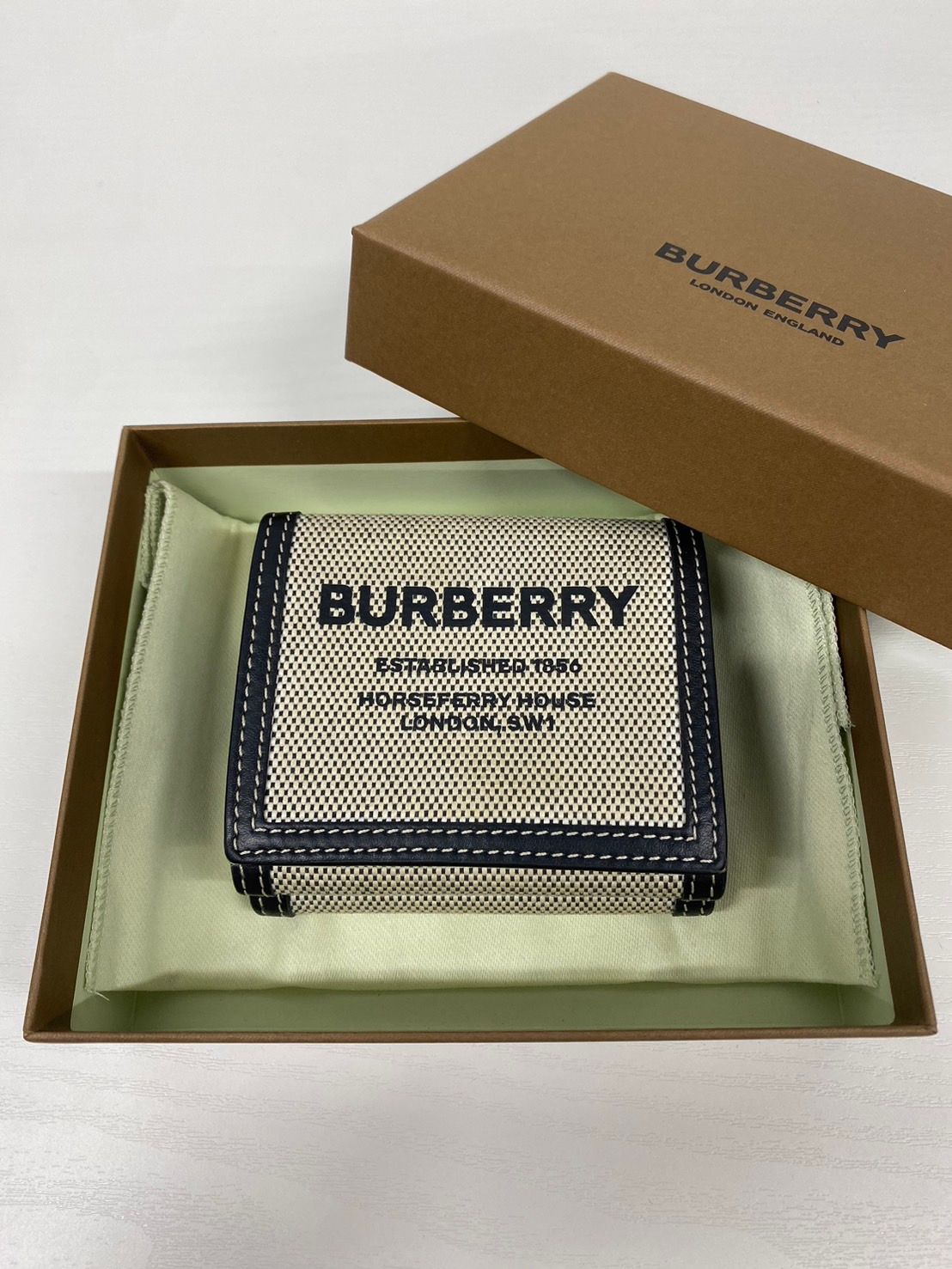 BURBERRY バーバリー 二つ折り財布 ホースフェリー キャンバス