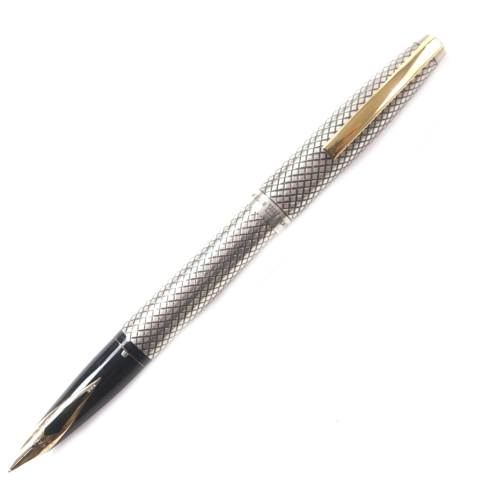 SHEAFFER シェーファー インペリアル SV925 スターリングシルバー ペン先14K EFニブ ロゴ刻印入り 万年筆 シルバー 総重量28.3g メンズ