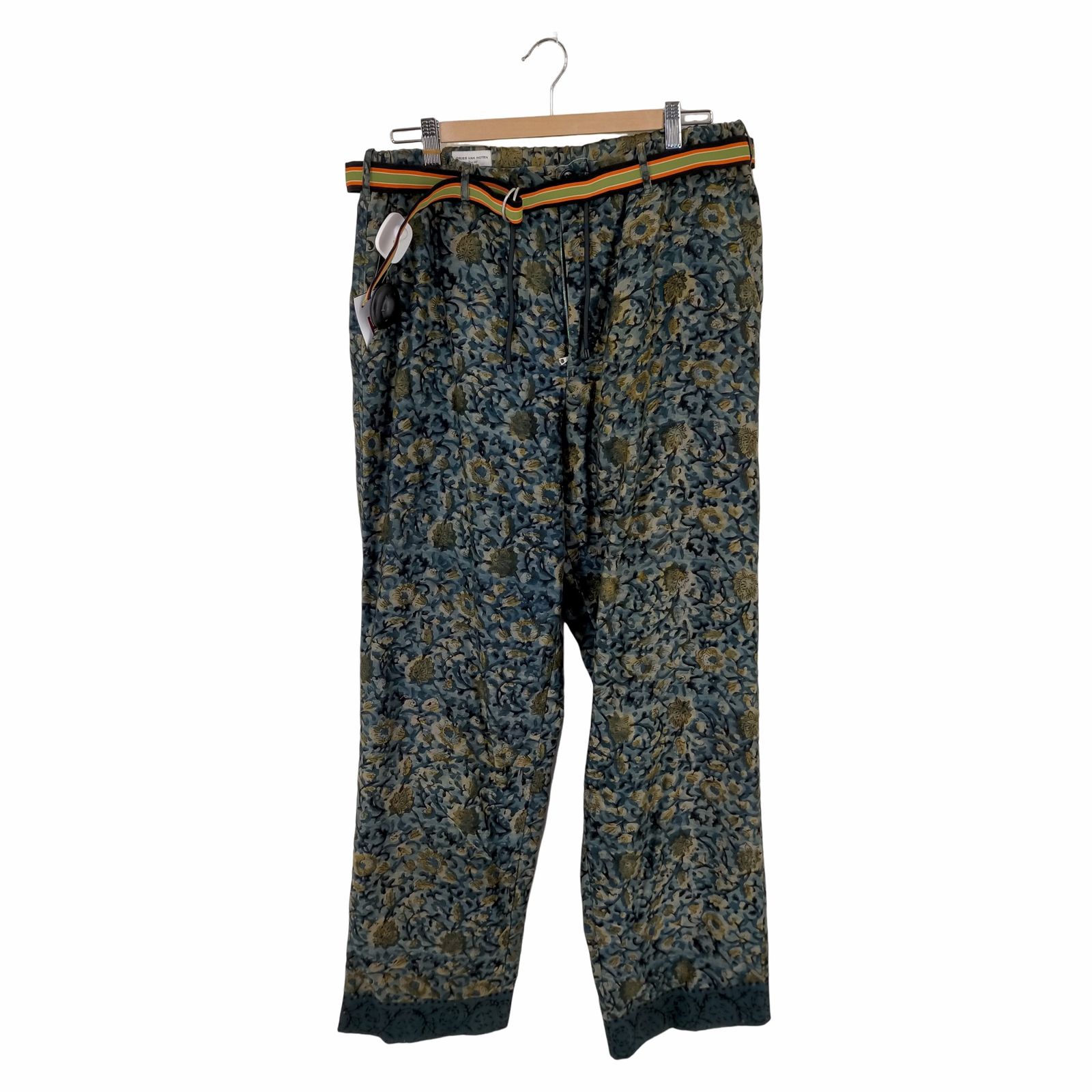 ドリスヴァンノッテン DRIES VAN NOTEN BLOCK PRINT コットンシルク ドローストリングパンツ LOOSE FIT PANT  メンズ 48