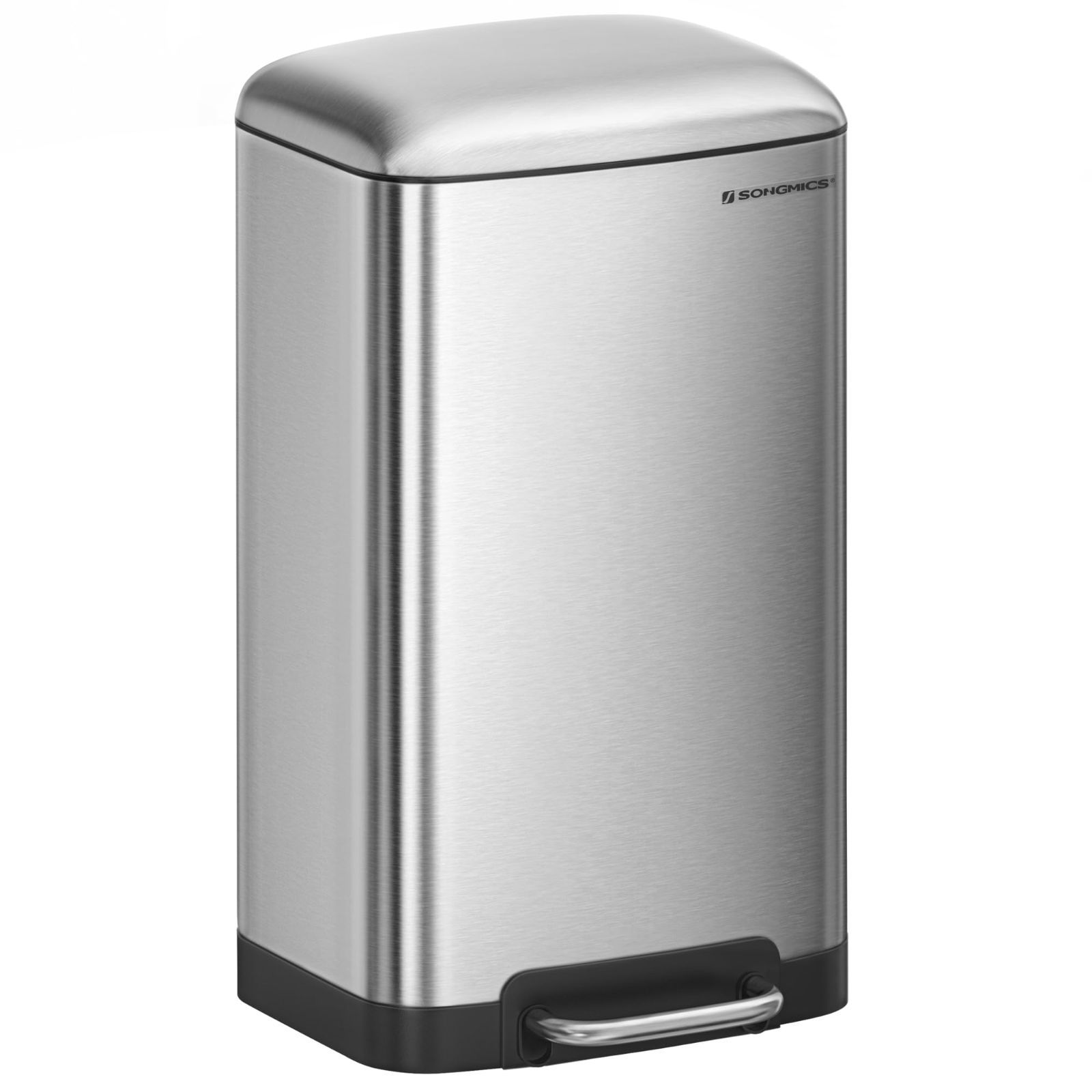 新着商品 LTB01L シルバー 大容量 おしゃれ キッチン 縦型 防臭 ペダル式 スリム 30L ふた付き ゴミ箱 SONGMICS