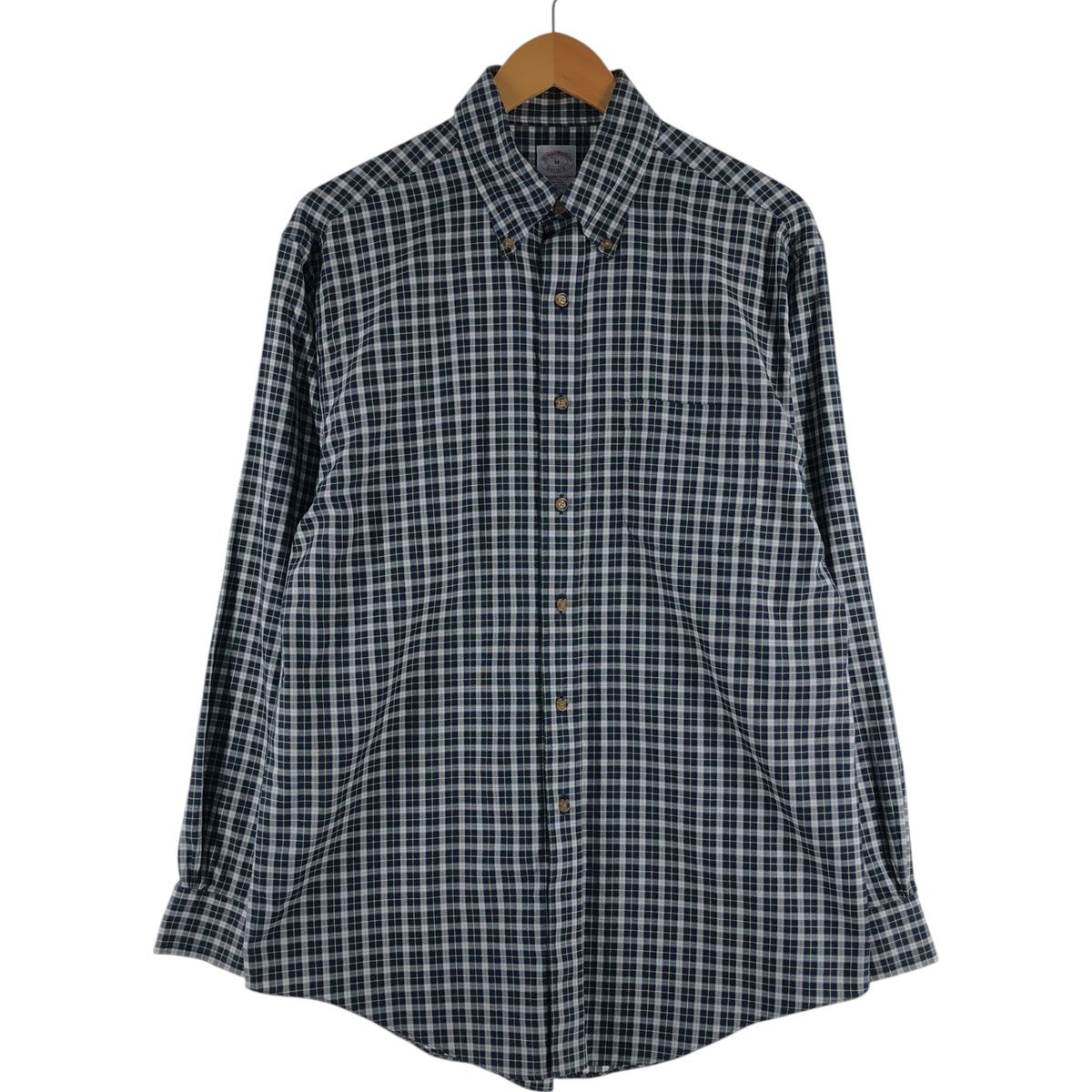 Brooks Brothers - 古着 ブルックスブラザーズ Brooks Brothers Est.1818 チェック柄 ボタンダウン 半袖 リネンシャツ メンズS相当 /eaa553970 古着 ブルックスブラザーズ Brooks Brothers 1818 半袖 ボタン