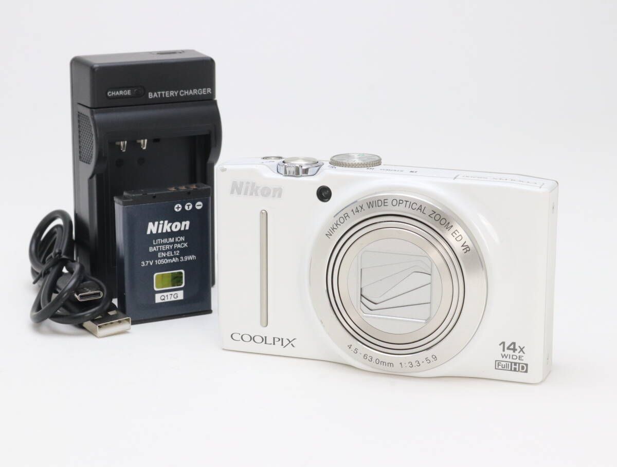 C 実用品 Nikon ニコン COOLPIX S8200 ナチュラルホワイト 初期不良返品可 99-140