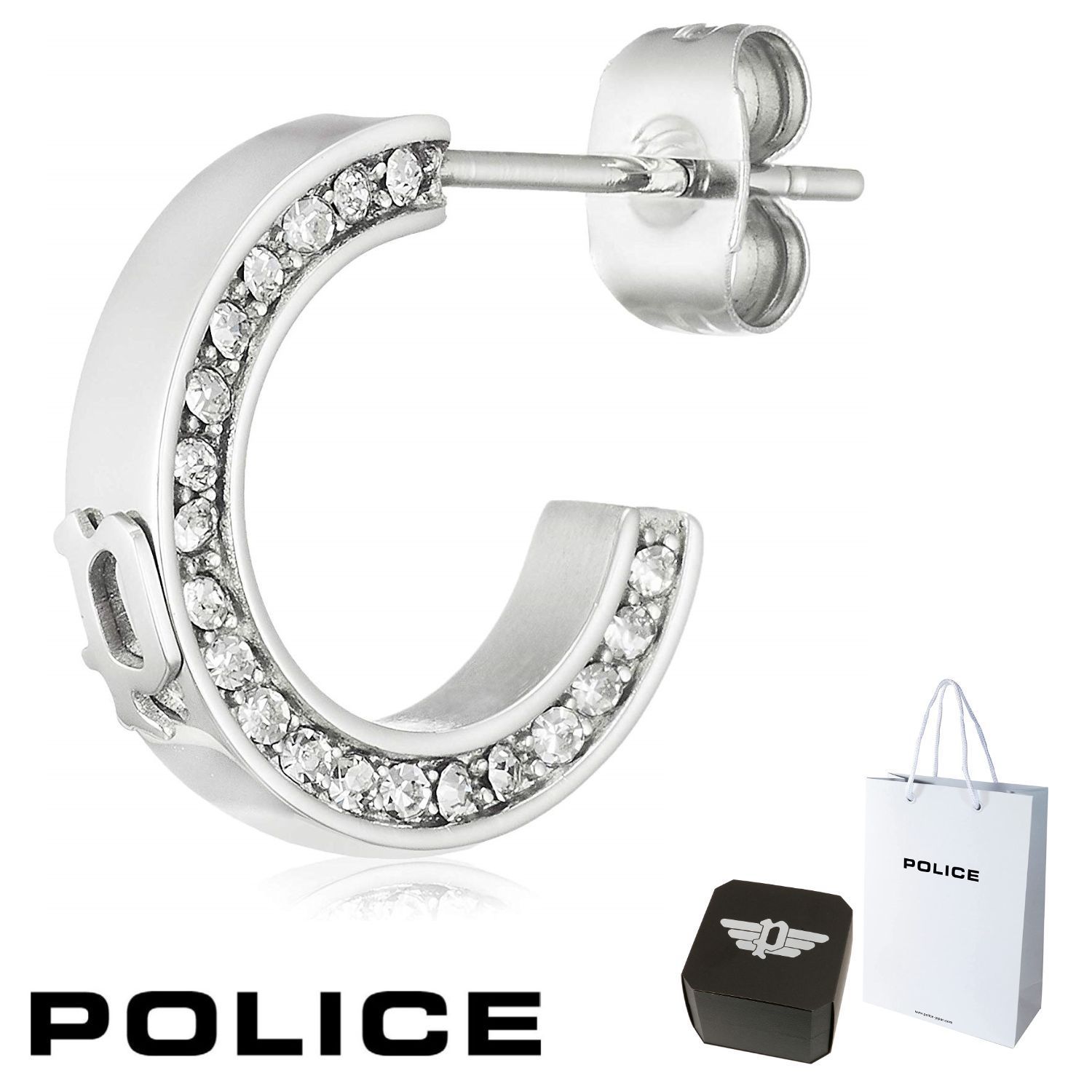 ピアス ポリス POLICE DARIEN デリエン 26398ESS 26398ESS01 フープ ピアス シングル 片耳 サージカル ステンレス シルバー メンズ 男性 ギフト プレゼント 誕生日 クリスマス バレンタイン お祝い 新品