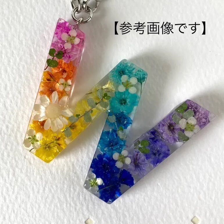 お花のイニシャルキーホルダー【K】＊ピンク＊バッグチャーム