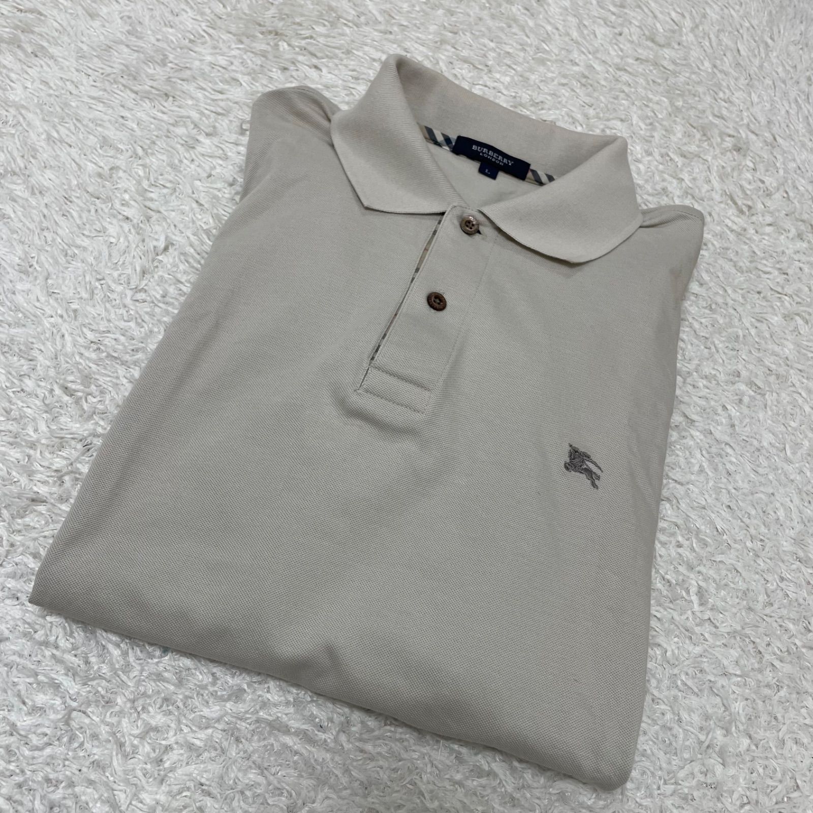 【美品】タグ付き BURBERRY BRIT ポロシャツ ホースロゴ刺繍 M 稀少】極美品Burberry Brit ポロシャツ ホースロゴ刺繍 赤 L