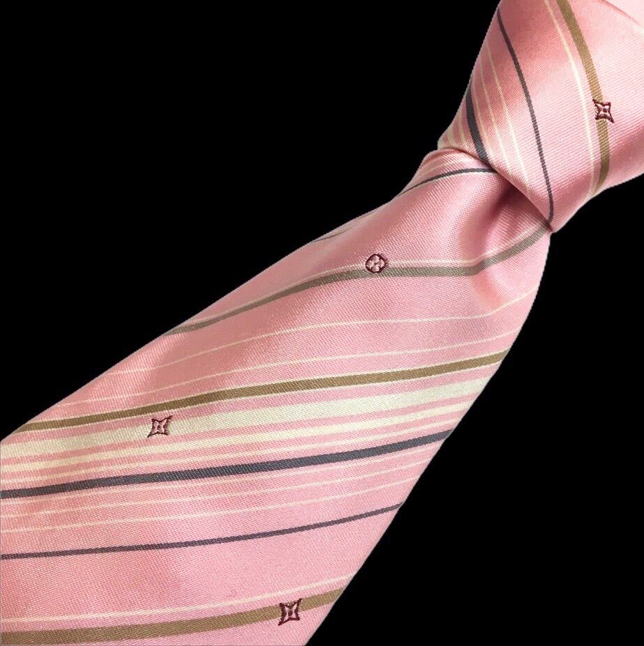 LOUISVUITTON ルイヴィトン ネクタイ ストライプ ピンク Louis Vuitton