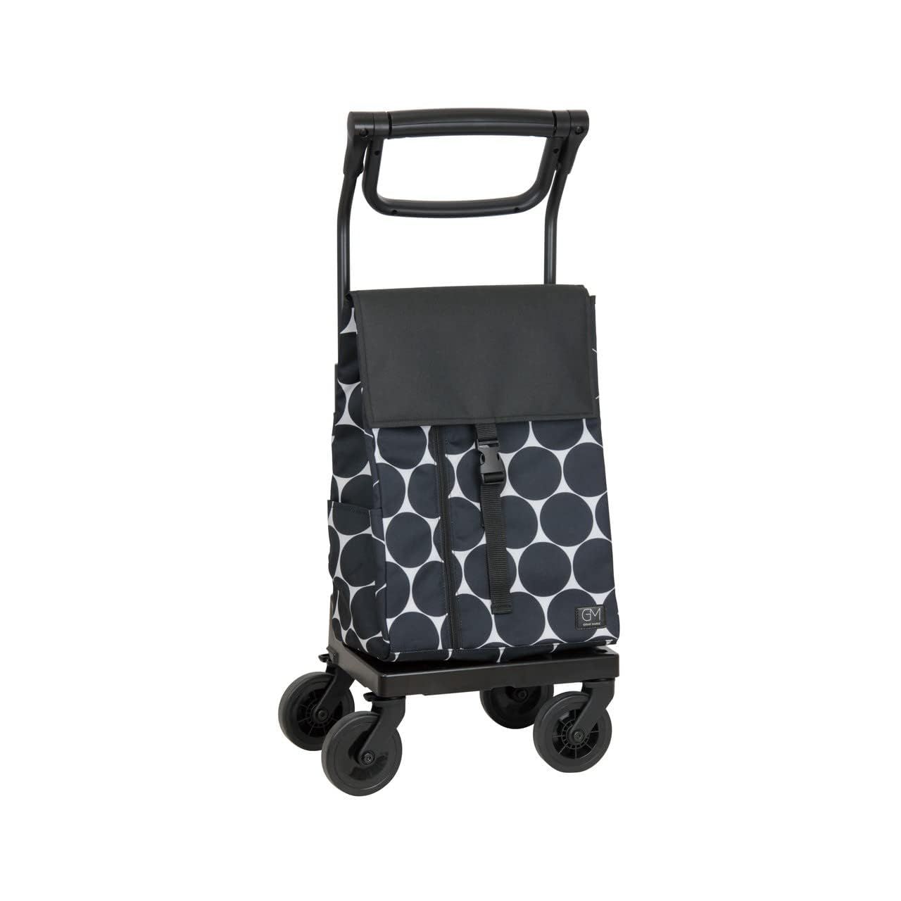 GRANMARIE グランマリー ショッピングカート 4輪 横押し 後ろ引き 2way 保冷 保温 買い物 保冷バッグ 保冷GM-124 ドットブラック