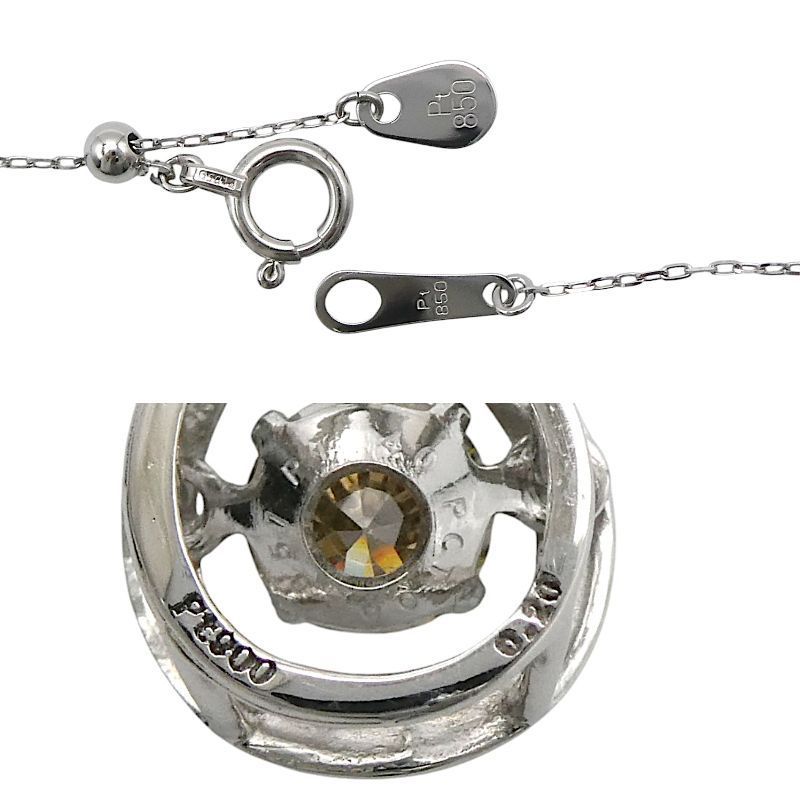 ネックレス P850/900 ブラウンダイヤモンド0.20ct ダンシングダイヤ 