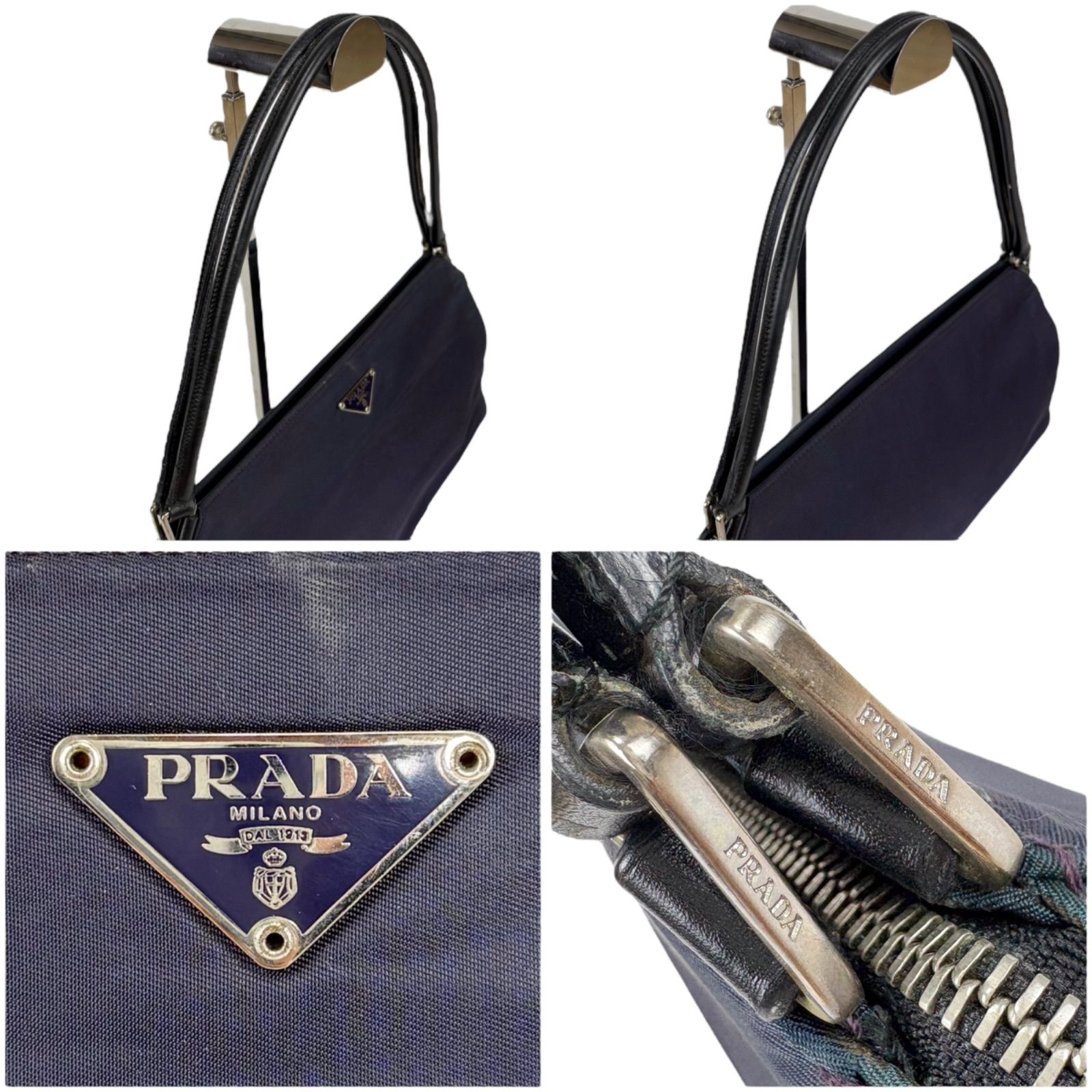 プラダ PRADA トライアングルロゴ ショルダーバッグ パープル
