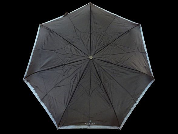【未使用・新品】【公式正規取扱い】LANVIN COLLECTION (ランバンコレクション) ジャンプ式折り畳み傘(BLACK×BLUE)