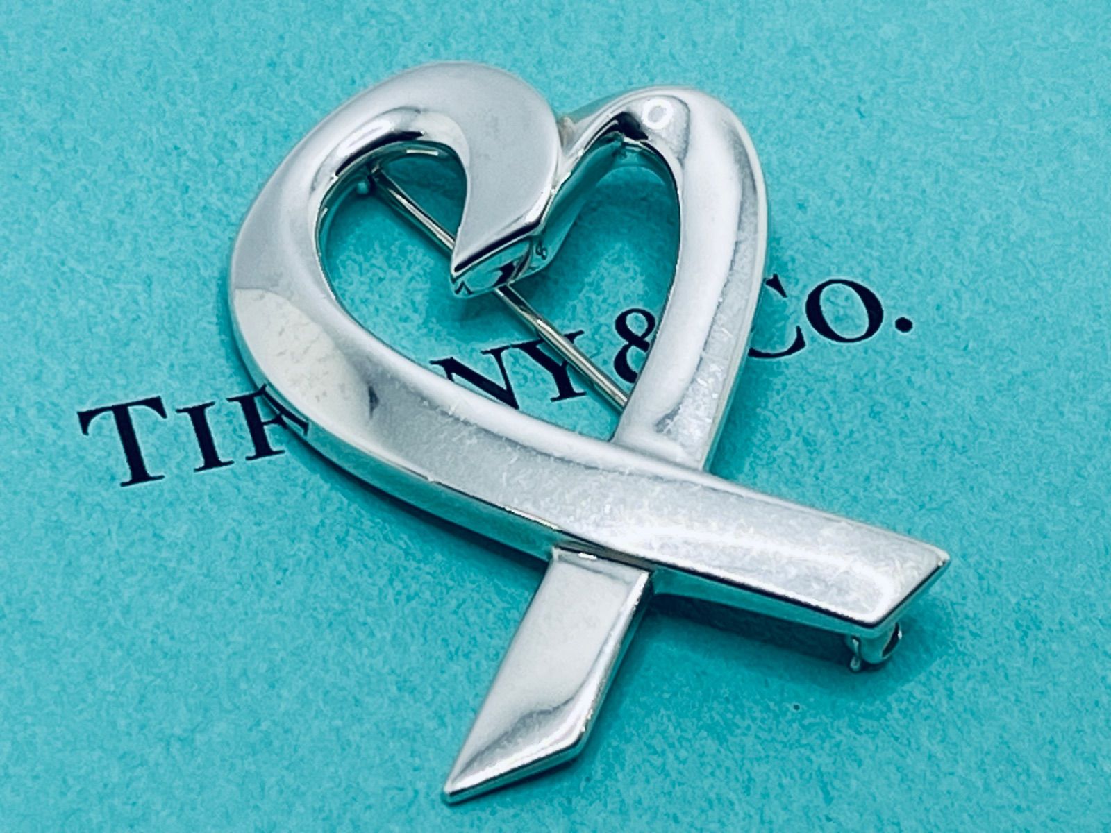 a134 Tiffany-Co. ティファニー ラビングハート ブローチ シルバー 925 ピンブローチ ピンバッチ
