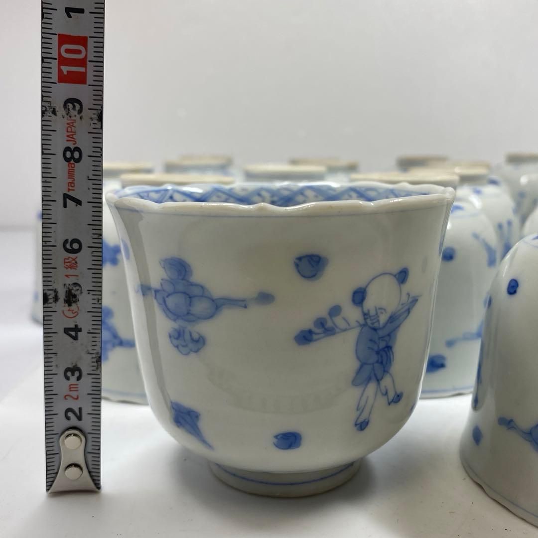 古伊万里　猪口19客　木箱付　口径約7.5㎝　東Y7-1225②タカト 古伊万里 猪口19客 木箱付 口径約7.5㎝ 東Y7-1225②タカト