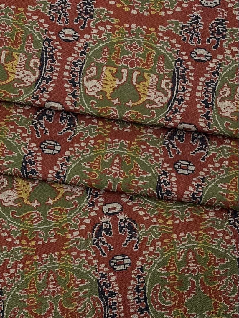 龍村美術織物 円文白虎朱雀錦 九寸名古屋帯 開き名古屋 未使用品 正絹