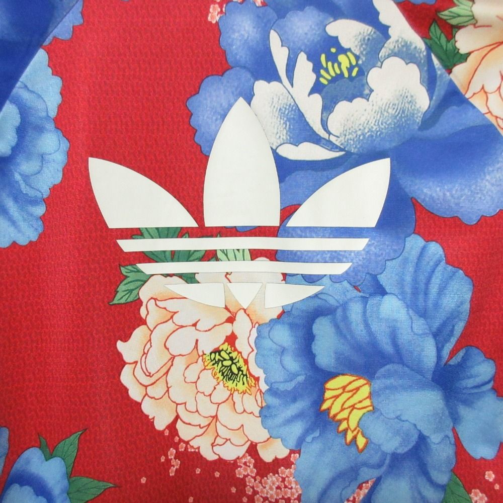 adidas - 美品 adidas アディダスオリジナルス C SST TT フラワープリント トラックジャケット ジャージ ブルゾン BJ8417 サイズM レッド レディース 古着 中古 USED 美品 adidas アディダスオリジナルス C SST TT フラワープリント