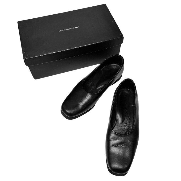Yohji Yamamoto +NOIR カーフレザーフラットパンプス バレエシューズ 