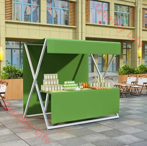 価値観 屋台ブース 仮設屋台セット 折りたたみ式 金属製フレーム 幅150|200×奥行144×高さ200cm 軽量設計 移動 簡単組み立て 露店 販促 移動販売 屋外販売ブース 耐荷重250kg 150x144x200cm