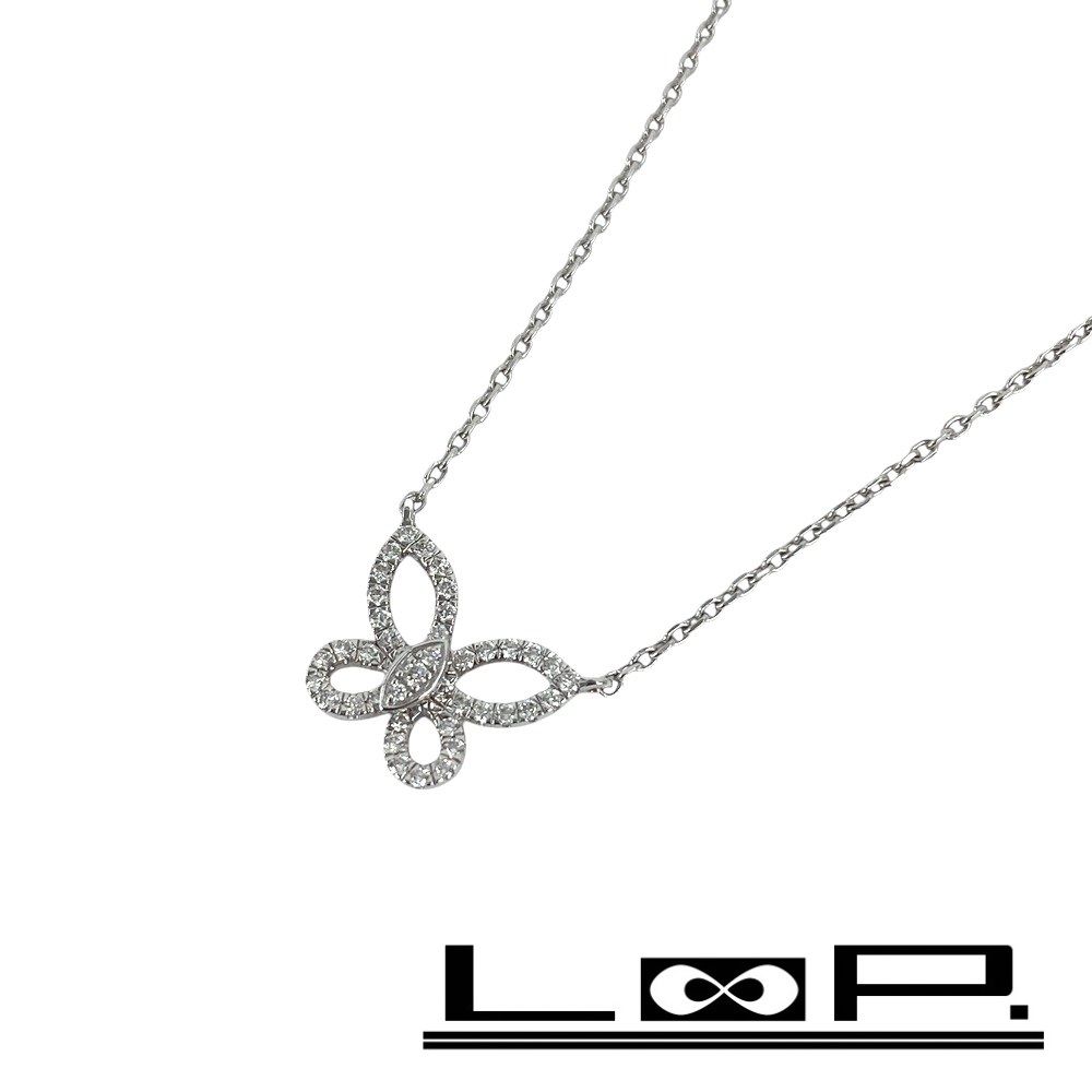 □新同□ グラフ バタフライシルエット ネックレス ダイヤモンド  