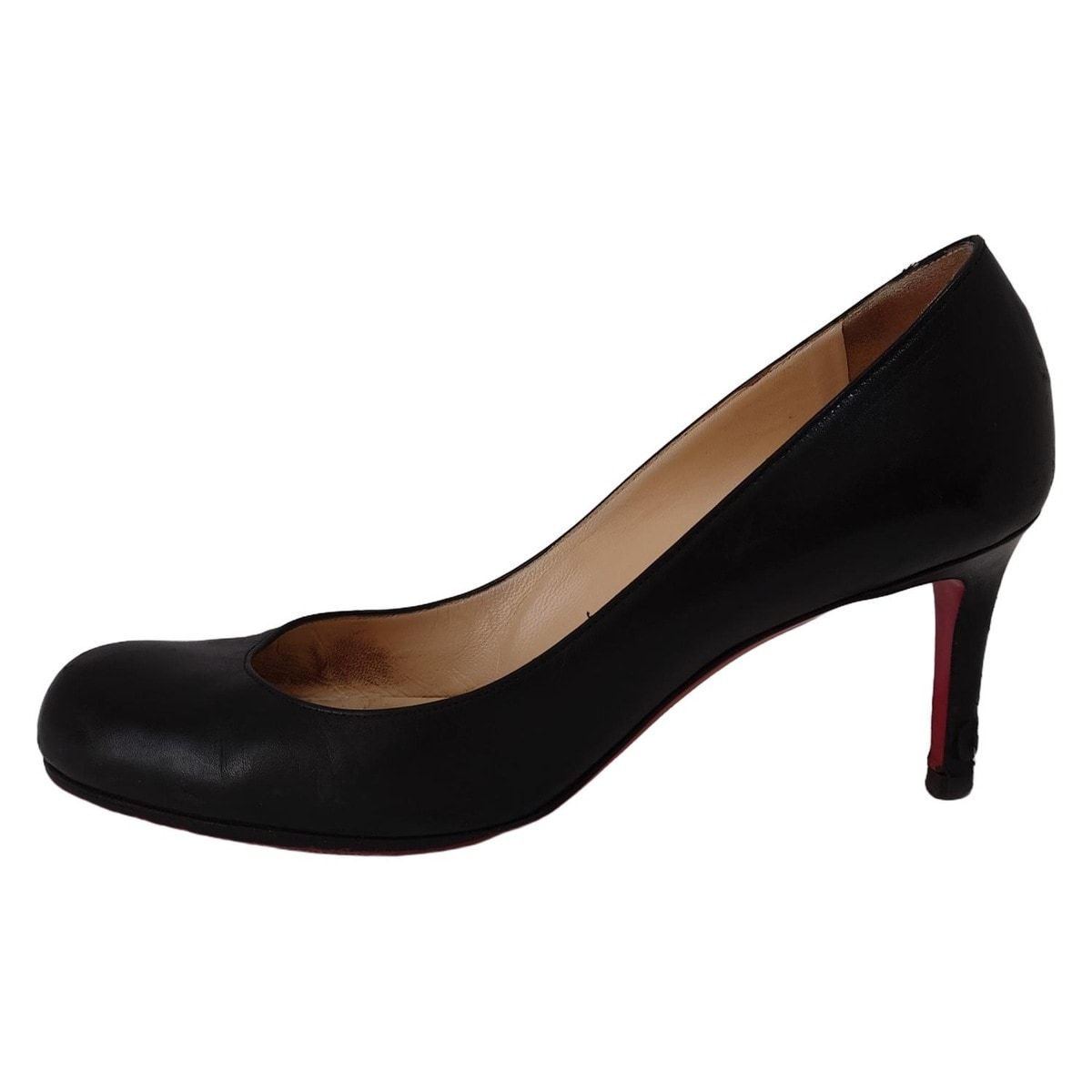 CHRISTIAN LOUBOUTIN クリスチャンルブタン パンプス 38 レディース - 黒 レザー