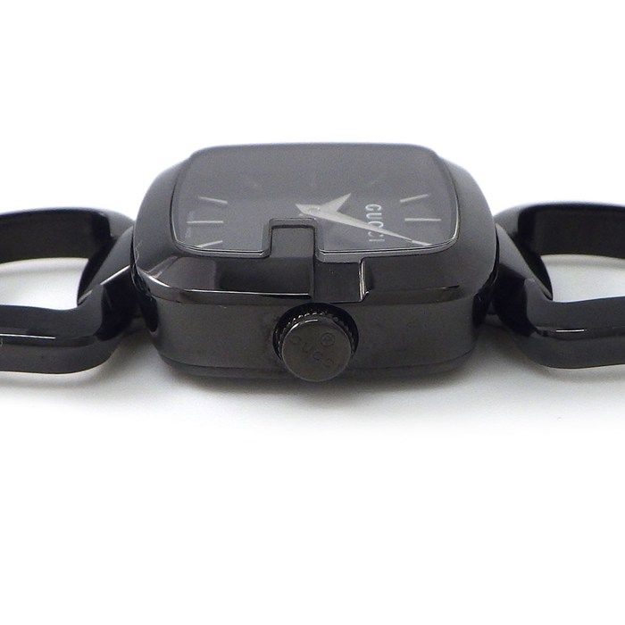 グッチ GUCCI 腕時計 G 125.5 スクエア ブラック文字盤 SS クオーツアナログ