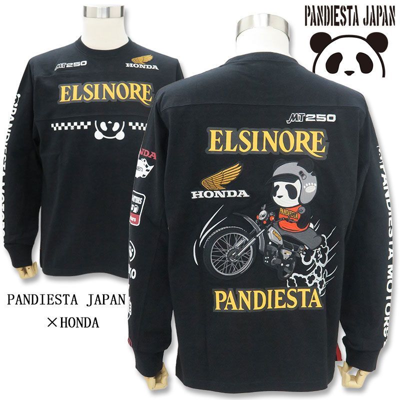 パンディエスタ 長袖Tシャツ HONDAホンダコラボ 533505 黒 012  XL XXL パンダ PANDIESTA