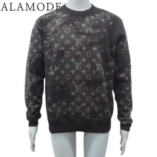 【新品タグ付】LOUIS VUITTON ニット グレー 23AW ウール LOUIS VUITTON』ルイヴィトン (XL) ウールクルーネックニット