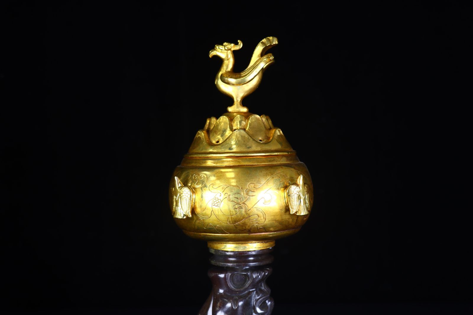 旧家蔵出し 和田玉細密彫 銅嵌 金鍍 玉獣頂炉 香炉 熏香爐 香道具 古美術品 収集家 SKLAD-KIRPICHA_RU