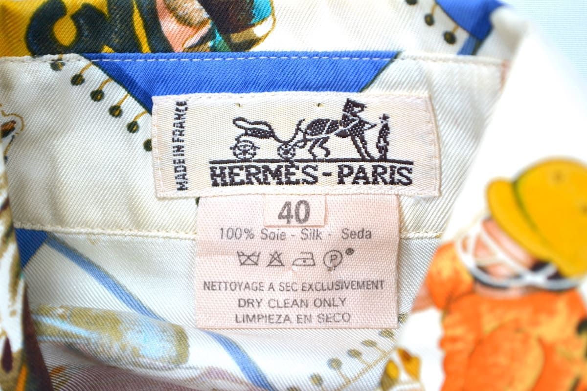 HERMES PARIS Silk Shirt エルメス ヴィンテージ レディース シルク