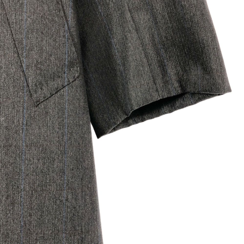 ランバン ストライプ ステンカラーコート ブラック系 LANVIN メンズ 