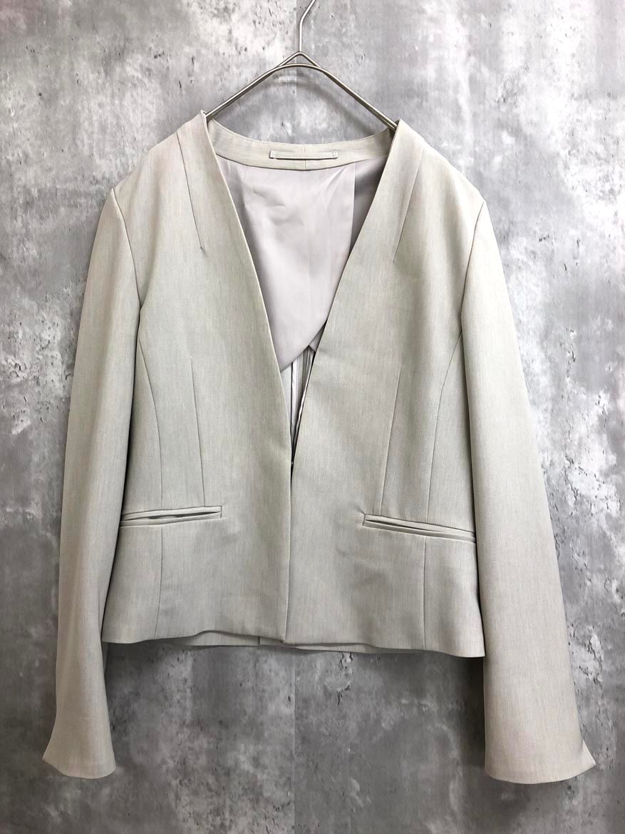 TONAL トーナル ノー ウールライクストレッチコンパクト ジャケット size36|ベージュ レディース
