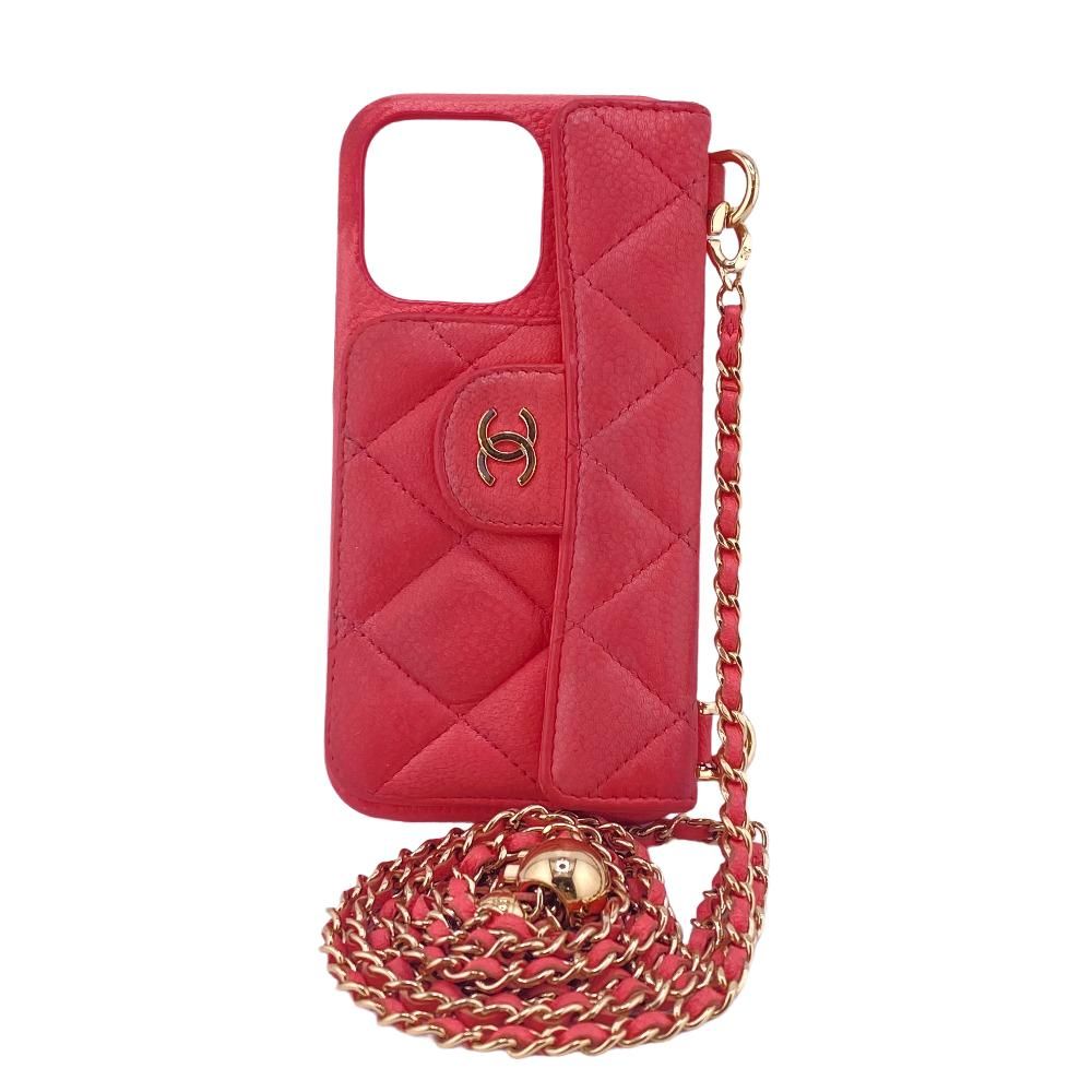 CHANEL/シャネル ココボール スマホケース iPhone13Pro チェーン 