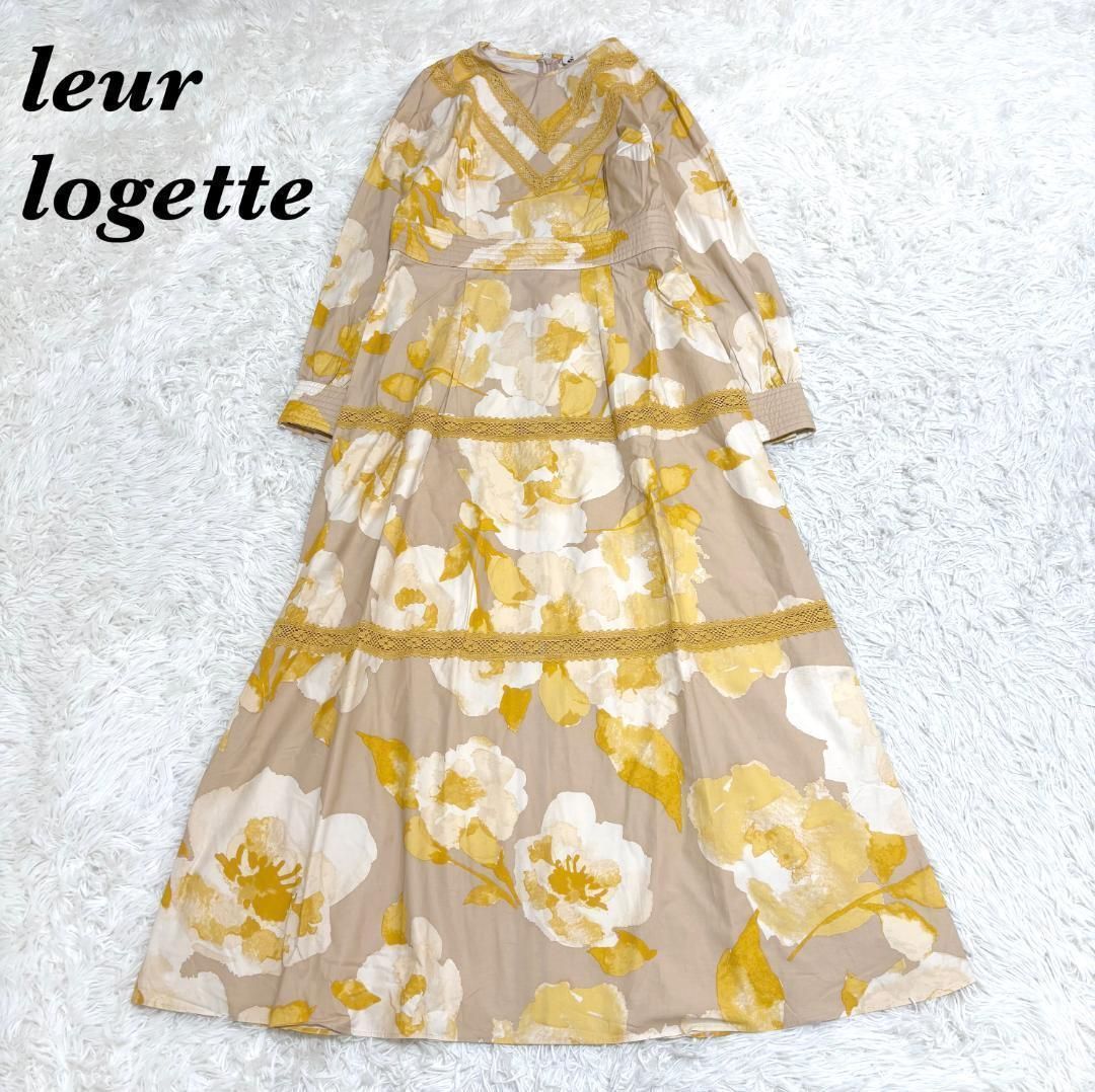 leur logette 1 S ロングワンピース イエロー 花柄