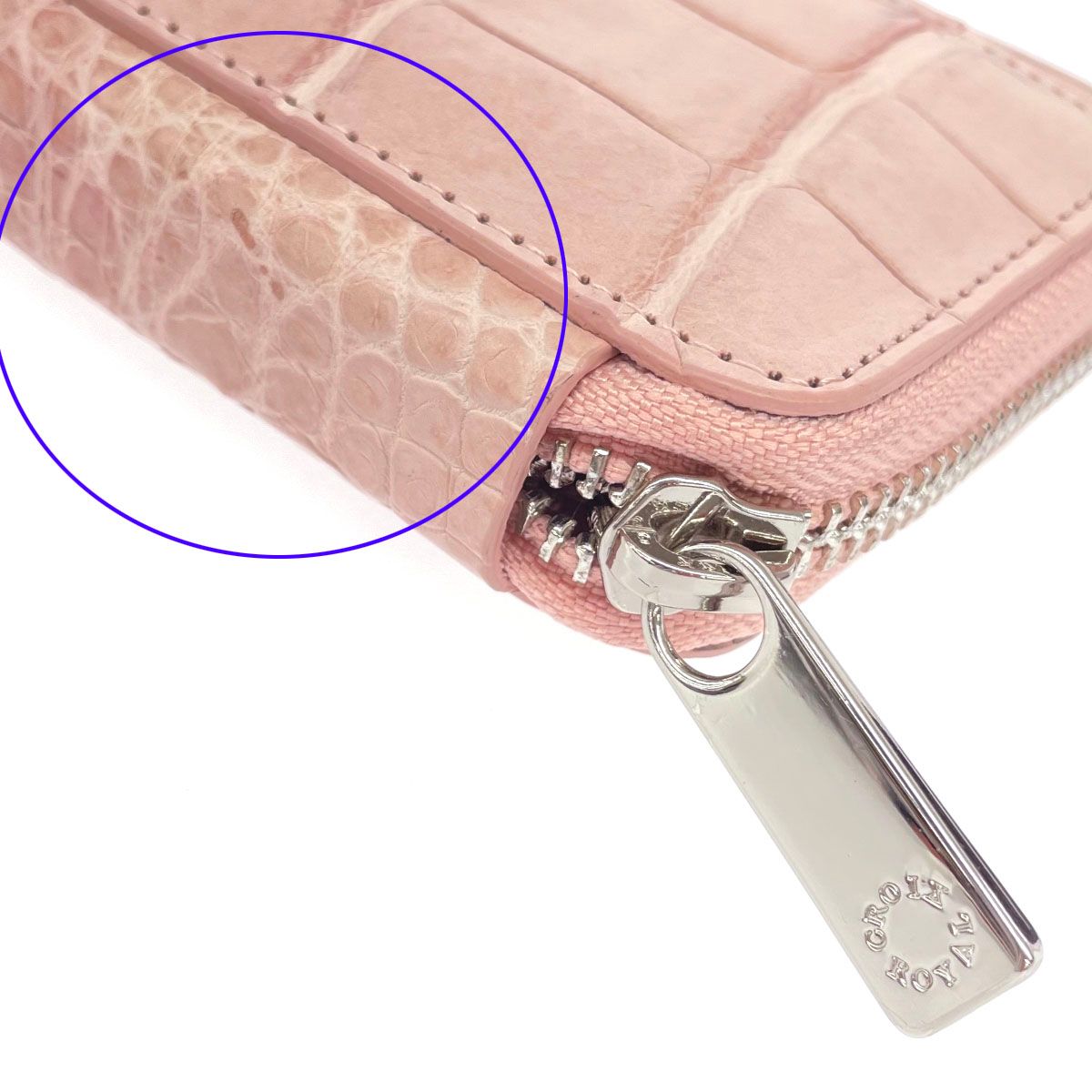 美品 CROlX ROYAL クロワ ロワイヤル ラウンドファスナー 長財布 