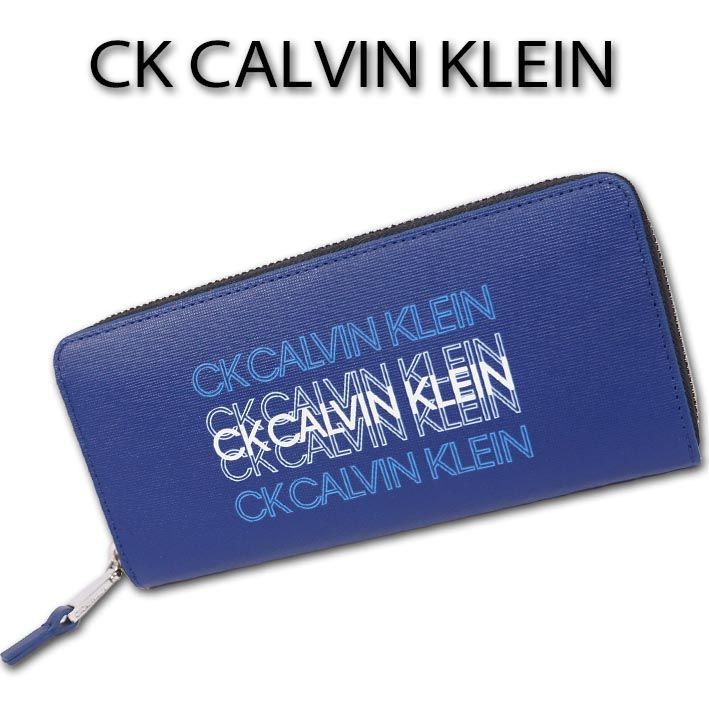 CKカルバンクライン CK CALVIN KLEIN 牛革 ラウンドファスナー 長財布