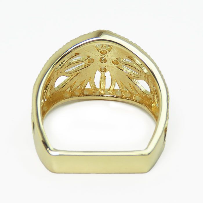 K18】ダイヤモンド リング 12号 透かしデザイン 指輪 鑑別書付