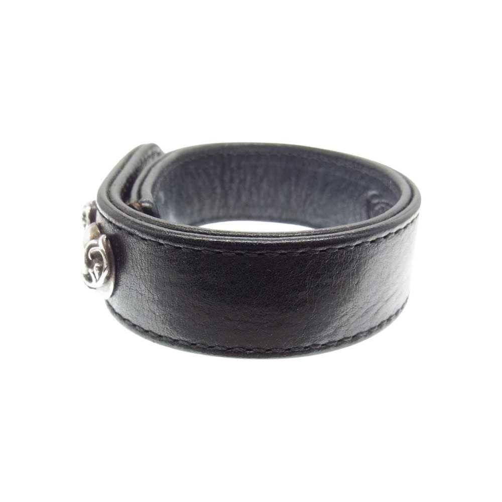 Chrome Hearts クロムハーツ ハート スナップボタン ブレスレット クロムハーツ3ボタン2スナップブレスレットハートボタンブラック