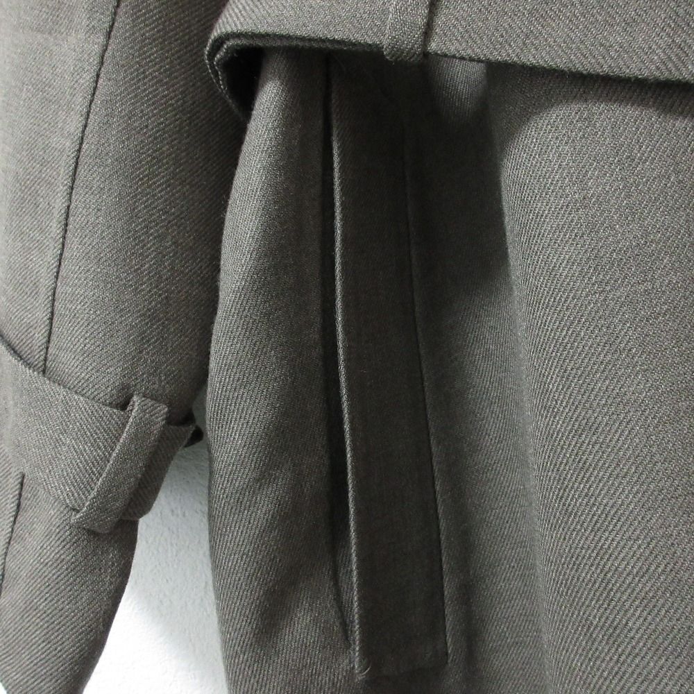 美品 ebure エブール バイカラー オープンフロント ベルテッド ダブル  